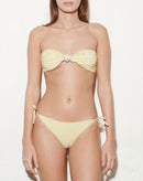 Haut De Maillot Georgia - Yellow Seersucker - Lame Pink