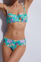 Top de bikini Audrey - Flor Aqua