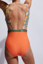 Bondie One Piece Swimsuit - Flower Khaki