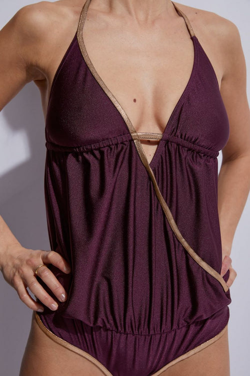 Maillot Une Pièce Jane - Wine Glossy