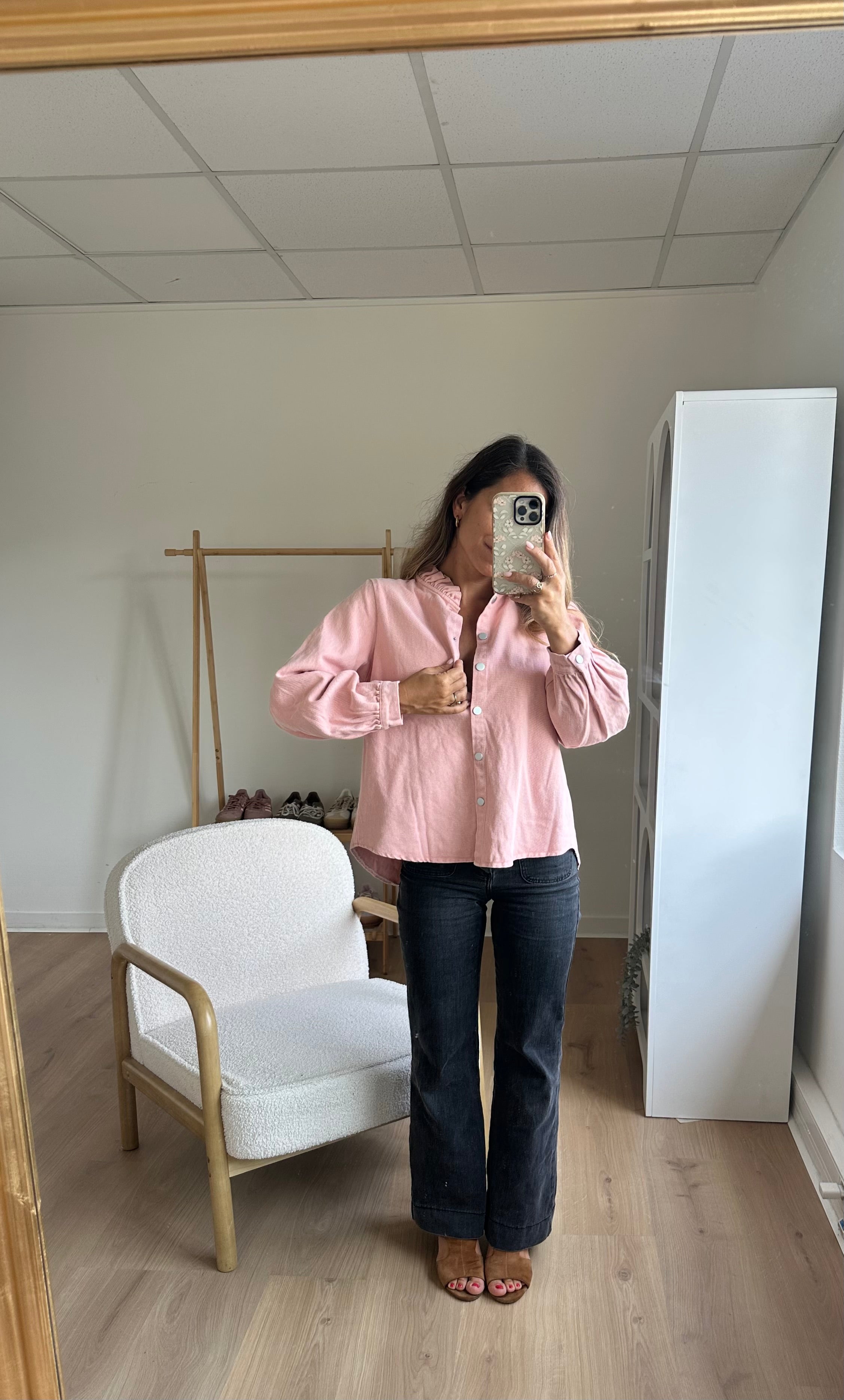 Veste en jean Livia rose