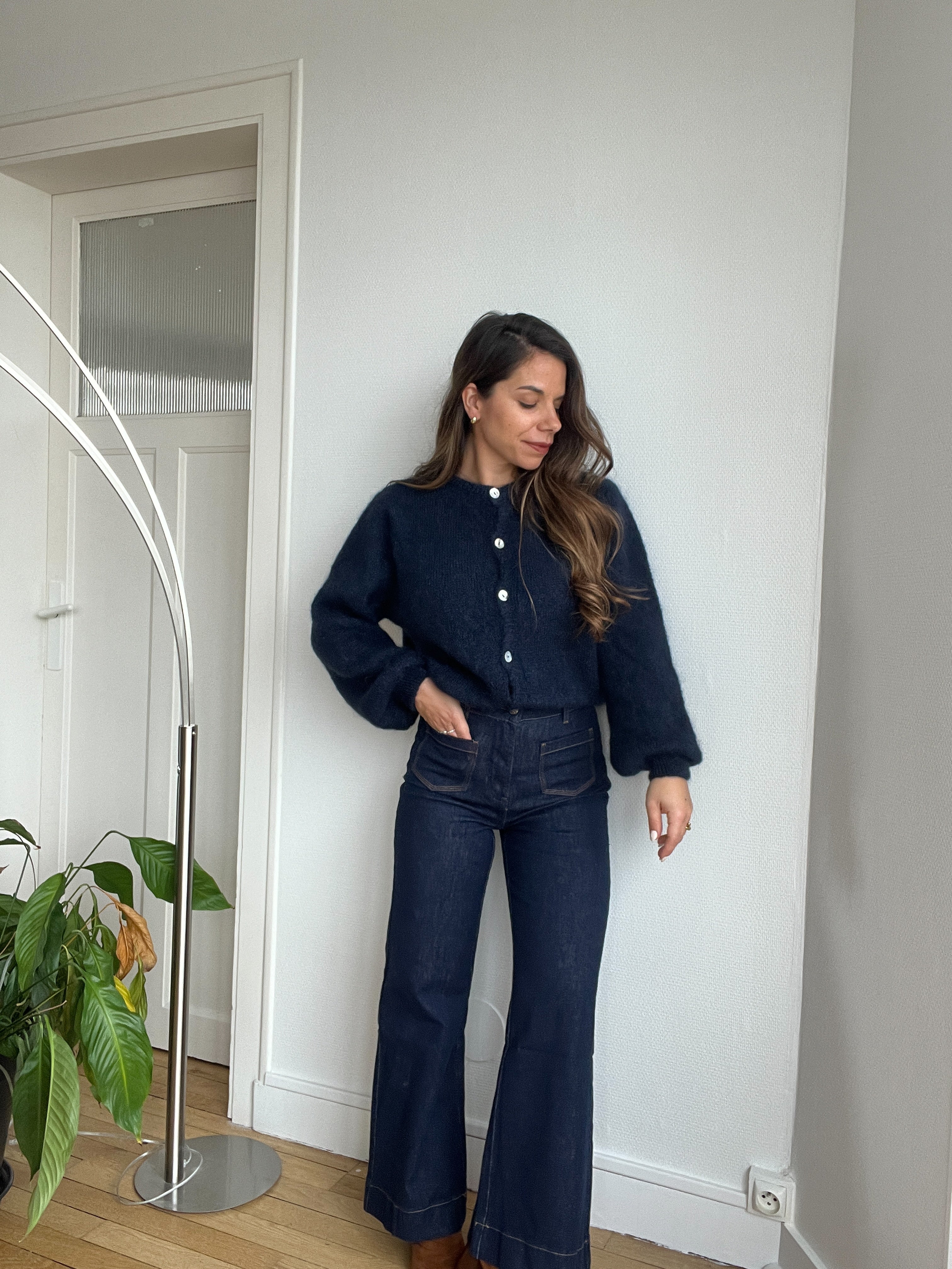 Bianca navy blue wool knit