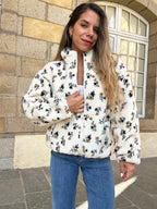 Chaqueta de borreguito con flores Eva