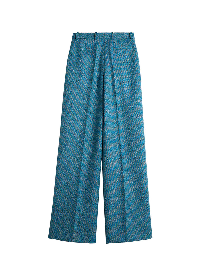 Pantalon - Pied De Poule Bleu - Femme