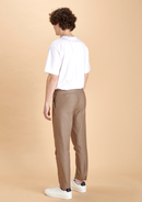 Le Pantalon Linen Femme - Brun