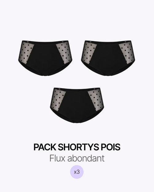 Pack Menstruel Trio Shortys Tulle Pois
