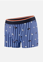 Marius Cotton Cockerel Stripe Boxers - Steel Blue