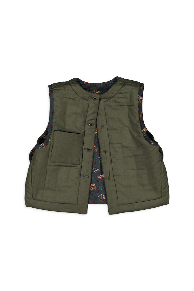 Gilet Bellechasse Vert Imprimé Fleurs  - Vert