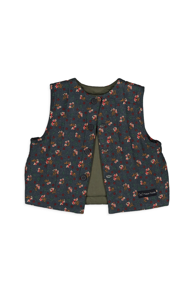 Gilet Bellechasse Vert Imprimé Fleurs  - Vert