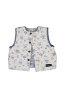 Gilet Bellechasse   Fleurs Bleu Révérsible  - Bleu