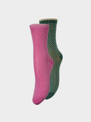 Beck Sondergaard - Pack De 2 Paires De Chaussettes Ditsy Glitter - Pink Et Green