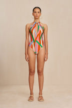 Lula One-Piece Swimsuit - Vintage Stripe Print