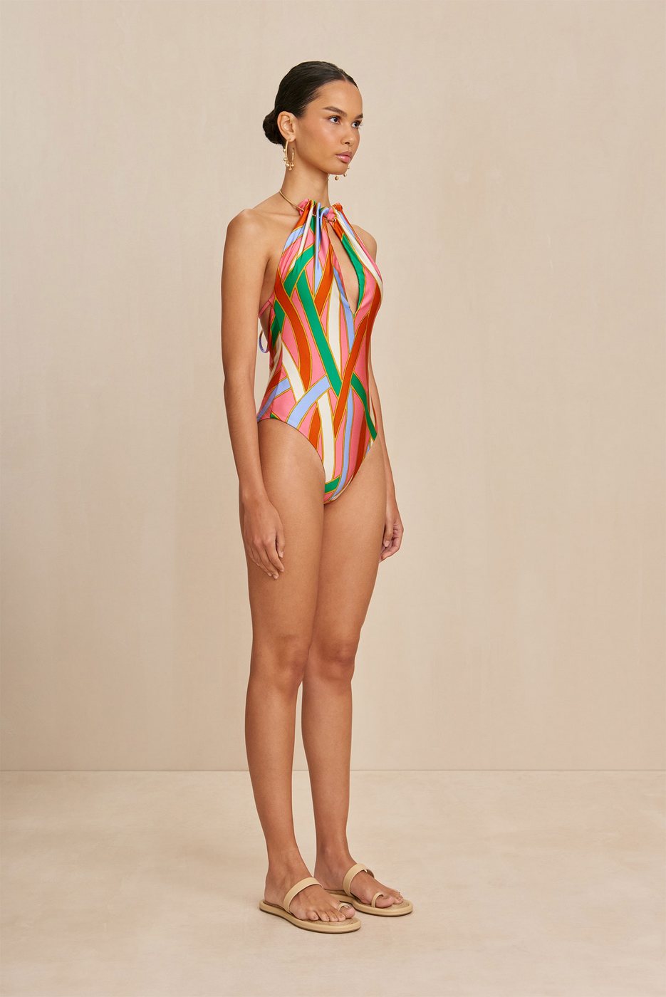 Lula One-Piece Swimsuit - Vintage Stripe Print