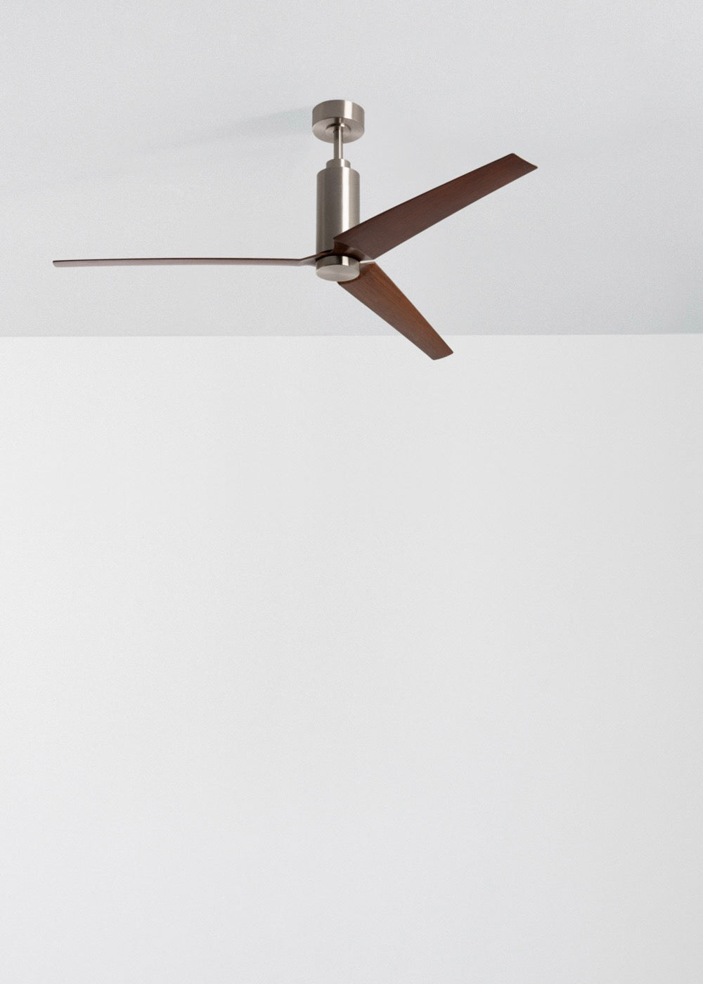 Wind Forma - Ventilateur De Plafond Silencieux 45W Avec Lumière D’Ambiance Optionnelle - Nickel/Effet Bois Foncé