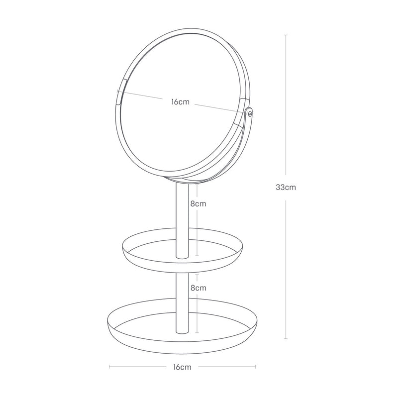 Support Accessoires Avec Miroir - Tosca - Blanc