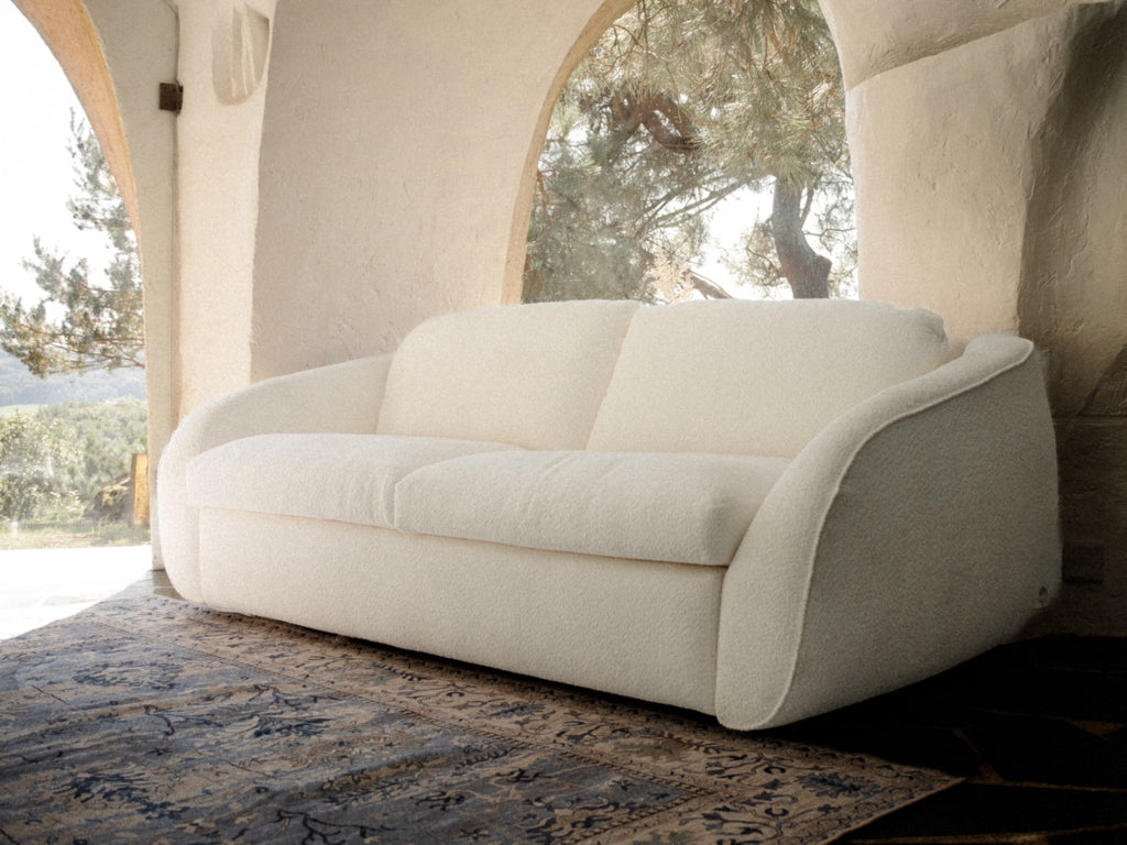 Cezanne - Straight Sofa Bed with Express Opening - Bouclé Fabric