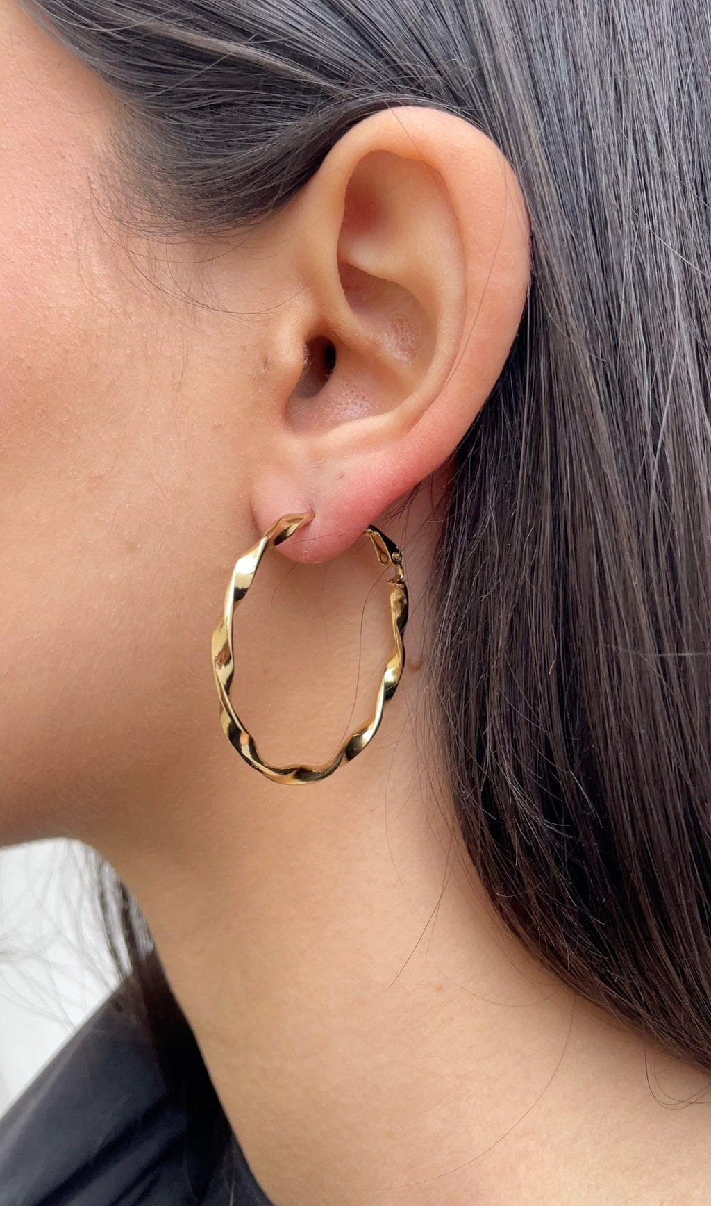 Thin Braided Hoop Earrings