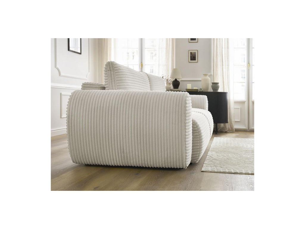 Lucien - Canapé Droit Convertible Coffre - Gros Côtelé Doux