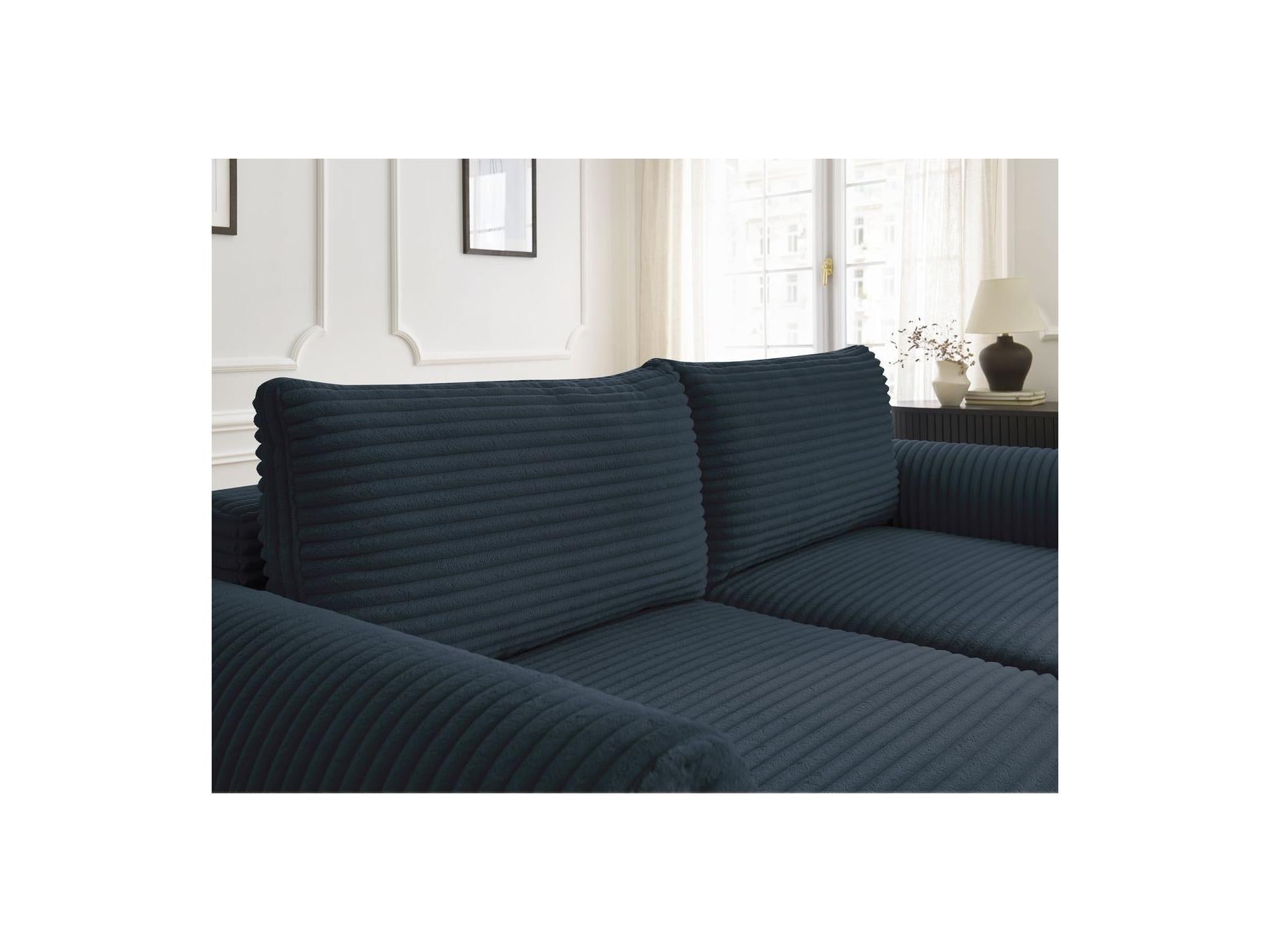 Lucien - Canapé Droit Convertible Coffre - Gros Côtelé Doux