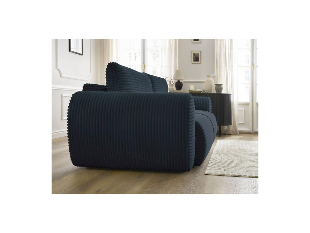 Lucien - Canapé Droit Convertible Coffre - Gros Côtelé Doux