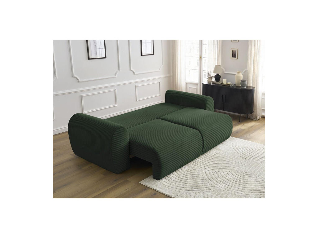 Lucien - Canapé Droit Convertible Coffre - Gros Côtelé Doux
