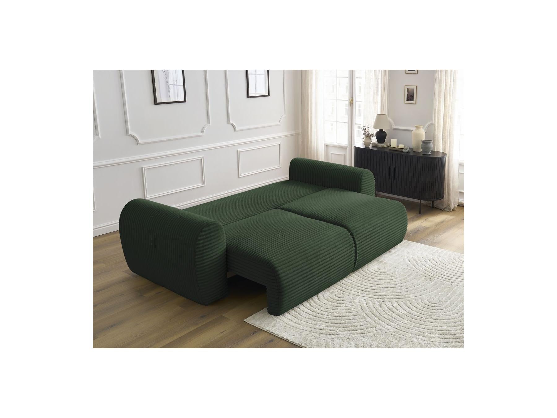 Lucien - Canapé Droit Convertible Coffre - Gros Côtelé Doux