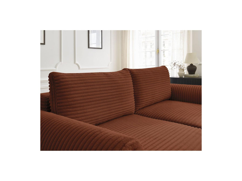 Lucien - Canapé Droit Convertible Coffre - Gros Côtelé Doux