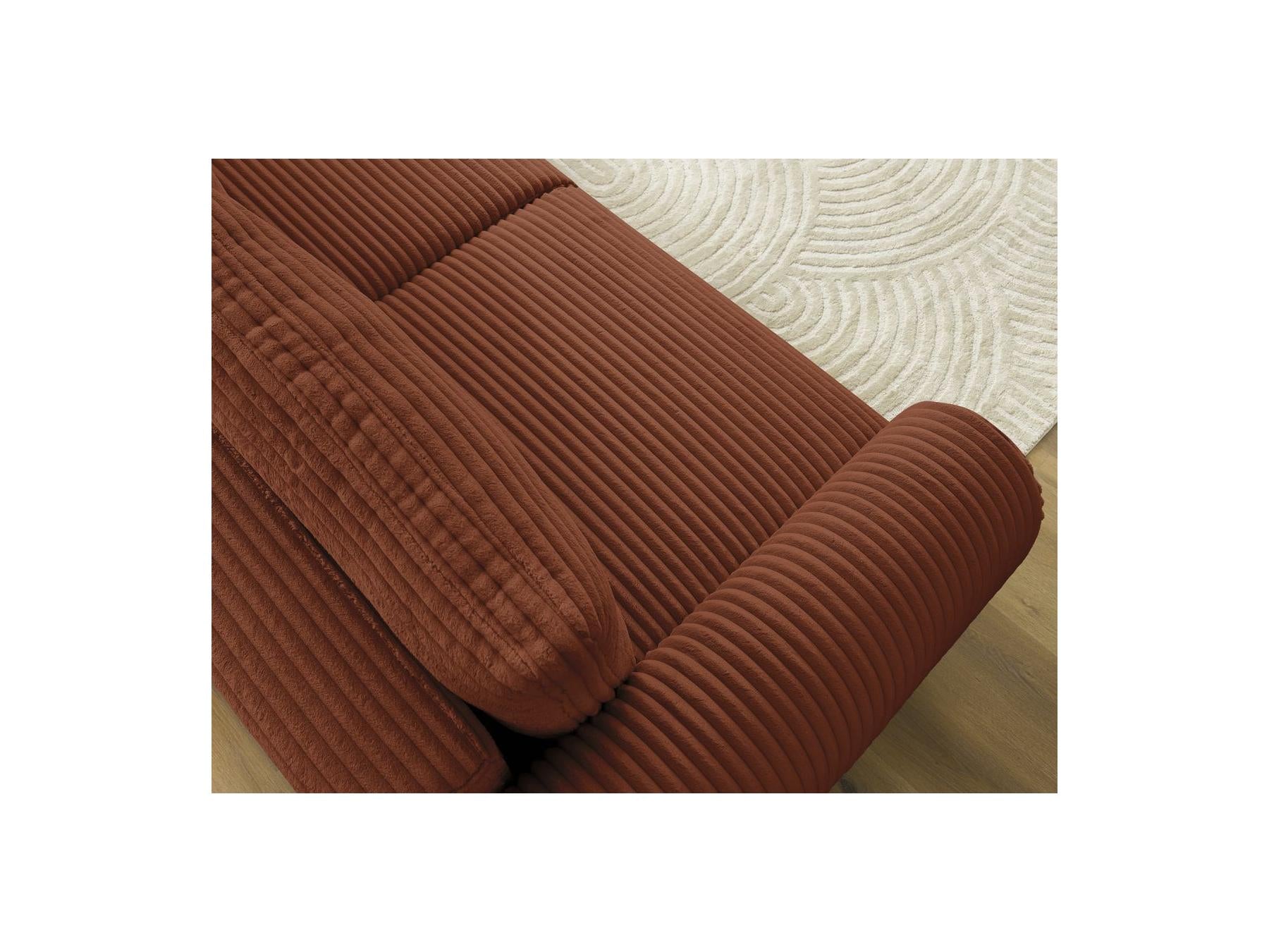 Lucien - Canapé Droit Convertible Coffre - Gros Côtelé Doux