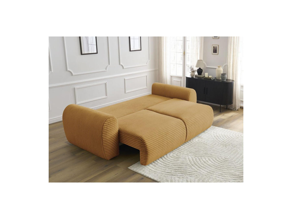 Lucien - Canapé Droit Convertible Coffre - Gros Côtelé Doux