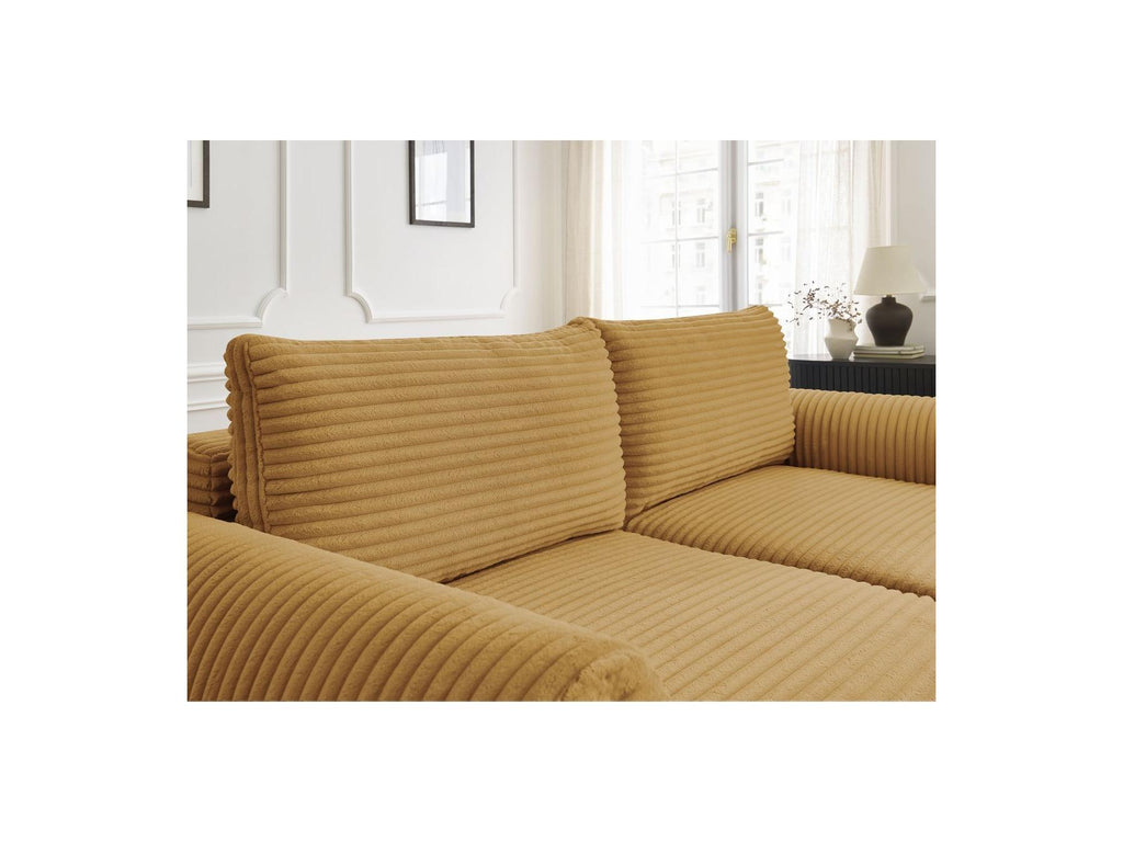 Lucien - Canapé Droit Convertible Coffre - Gros Côtelé Doux