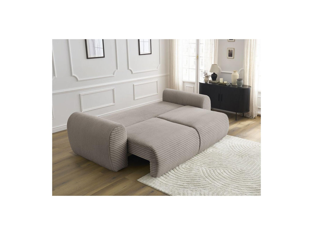 Lucien - Canapé Droit Convertible Coffre - Gros Côtelé Doux