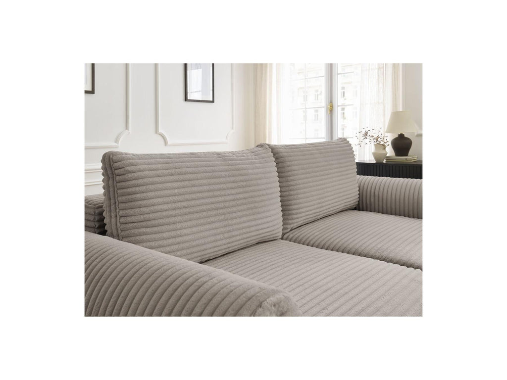 Lucien - Canapé Droit Convertible Coffre - Gros Côtelé Doux