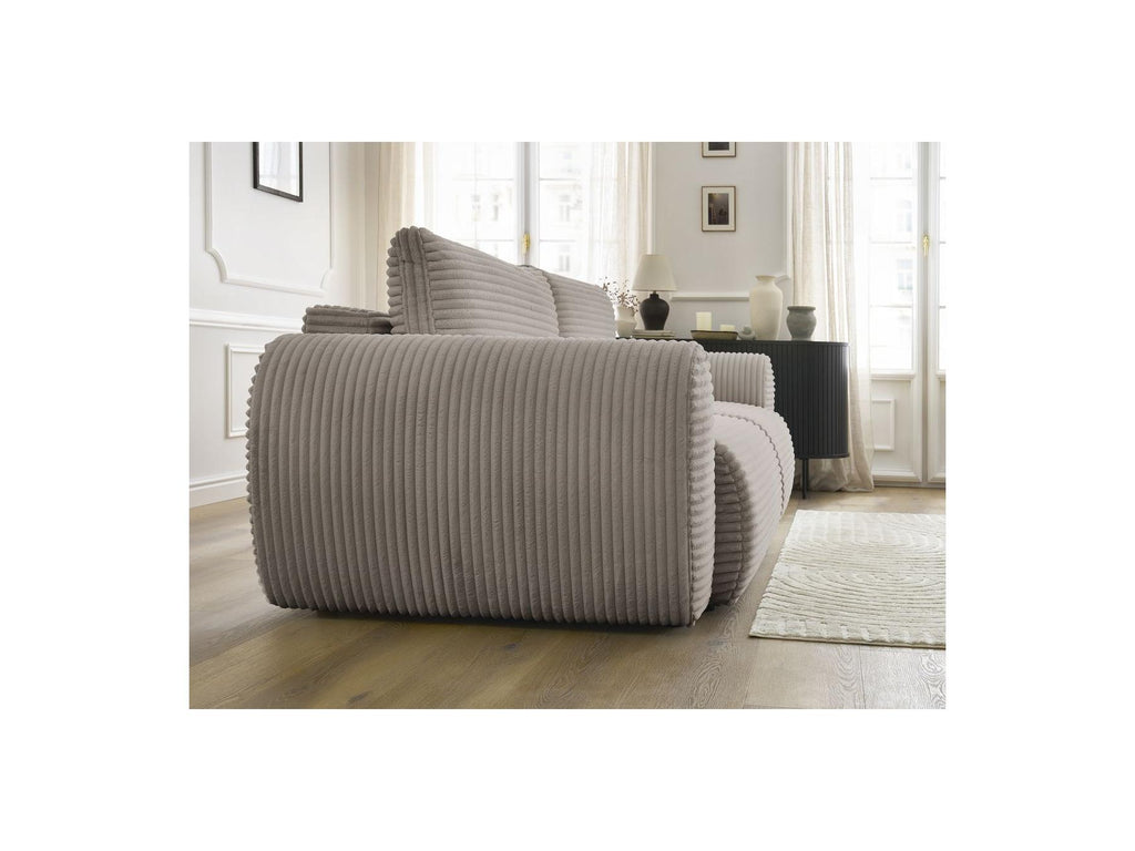 Lucien - Canapé Droit Convertible Coffre - Gros Côtelé Doux