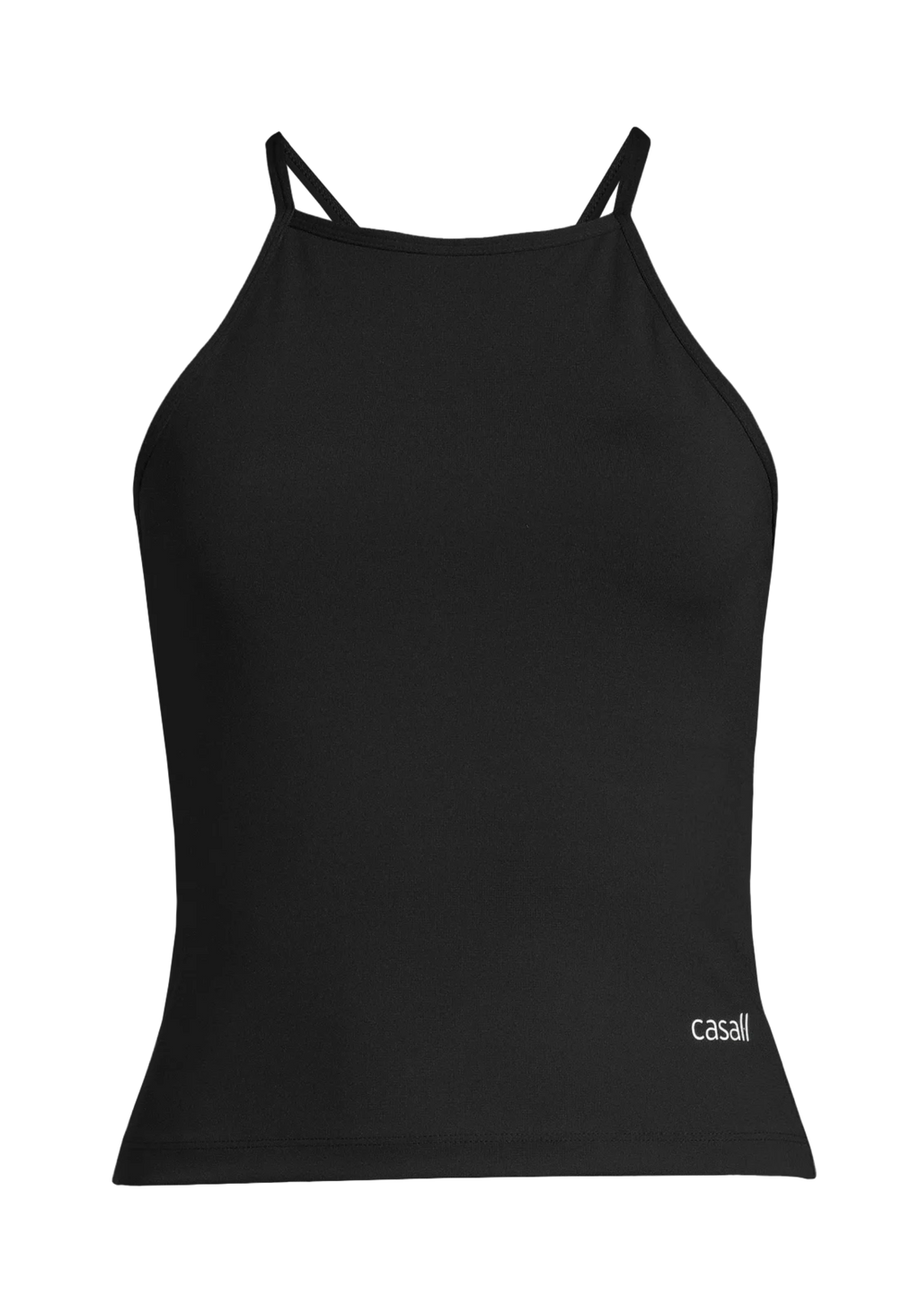 Built-In-Bra Halterneck Tank - Black