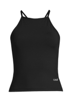 Built-In-Bra Halterneck Tank - Black