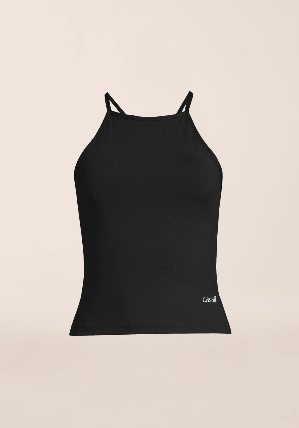 Built-In-Bra Halterneck Tank - Black