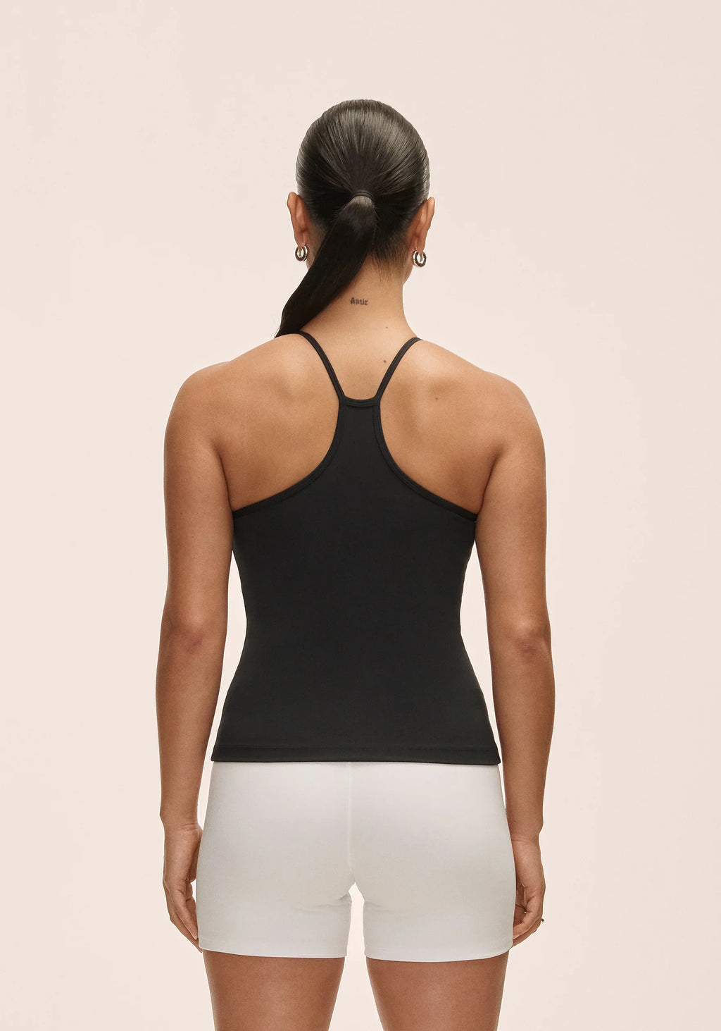 Built-In-Bra Halterneck Tank - Black