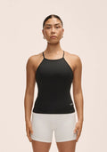 Built-In-Bra Halterneck Tank - Black