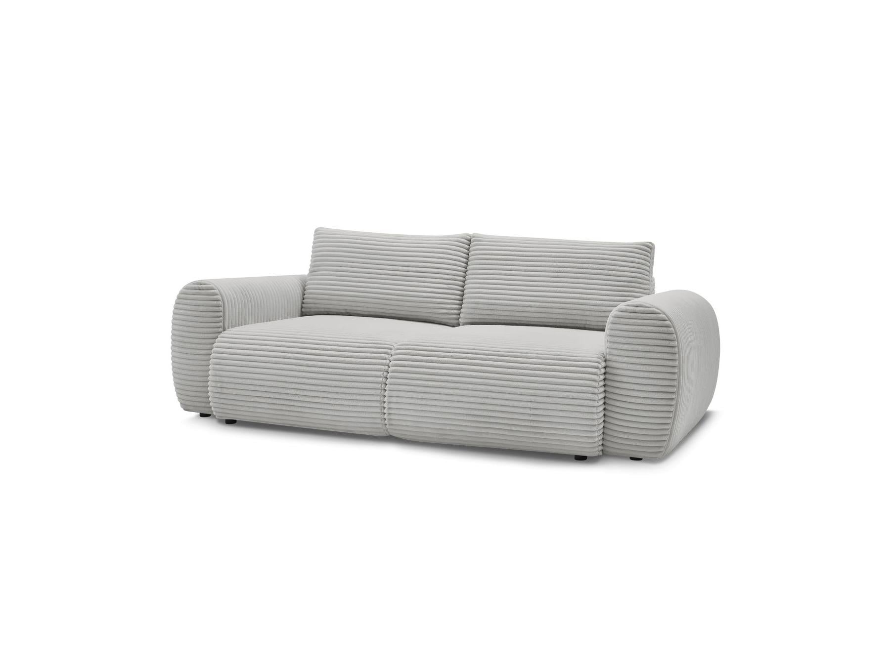 Lucien - Canapé Droit Convertible Coffre - Gros Côtelé Doux