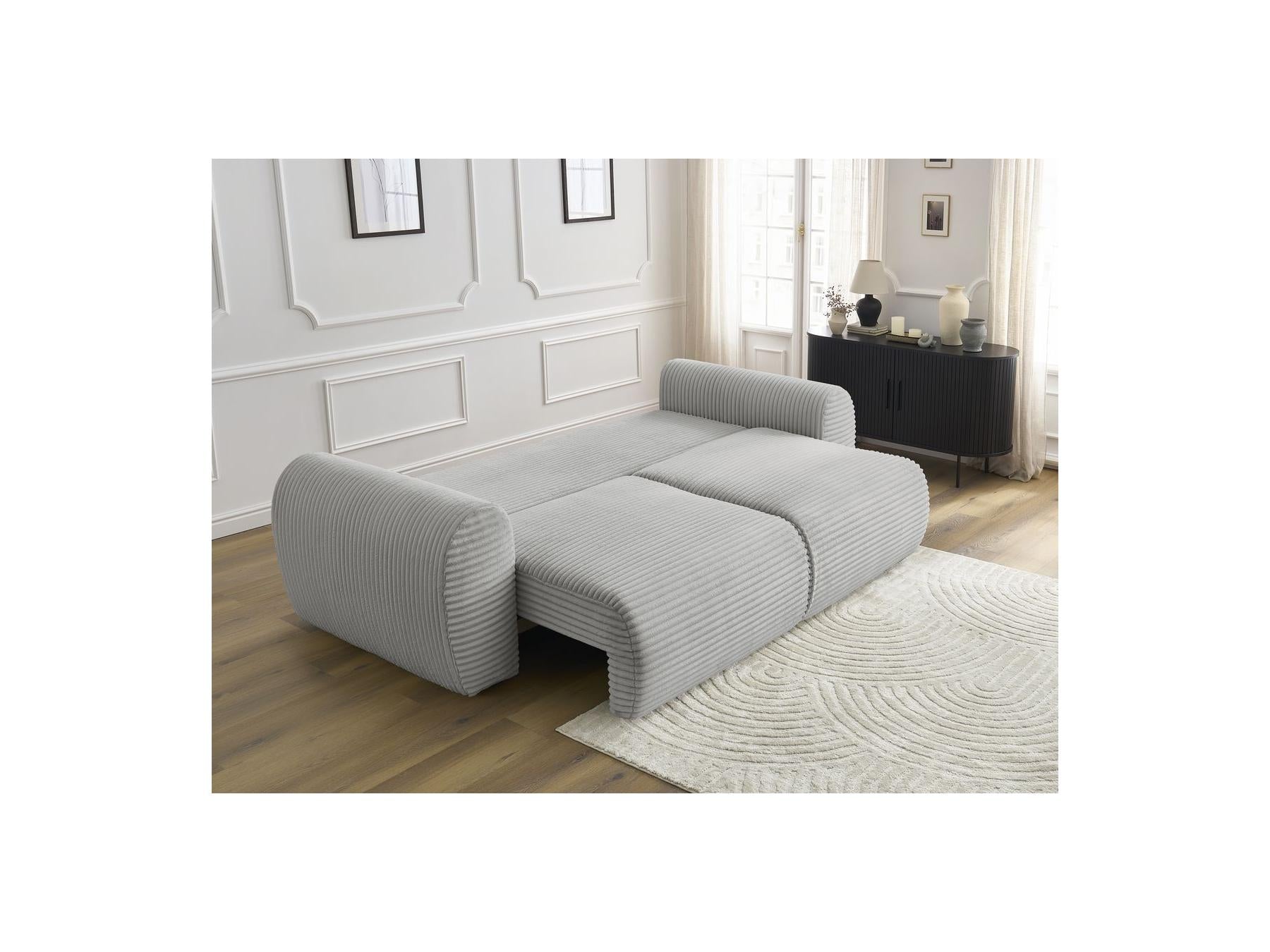 Lucien - Canapé Droit Convertible Coffre - Gros Côtelé Doux