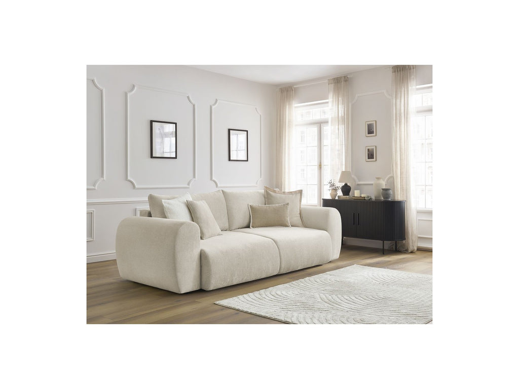 Convertible Straight Sofa with Storage Lucien - Smooth Fabric