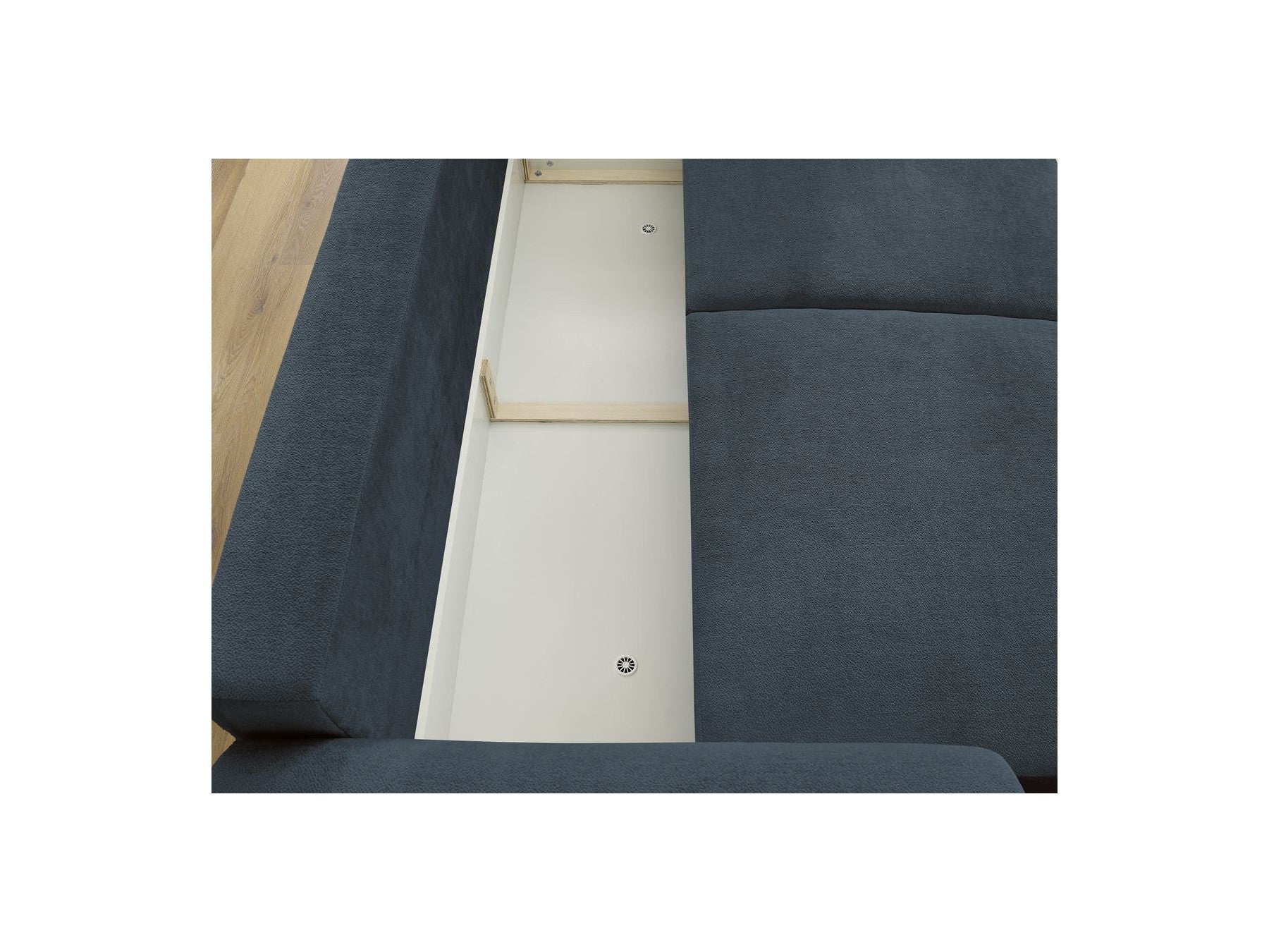 Convertible Straight Sofa with Storage Lucien - Smooth Fabric