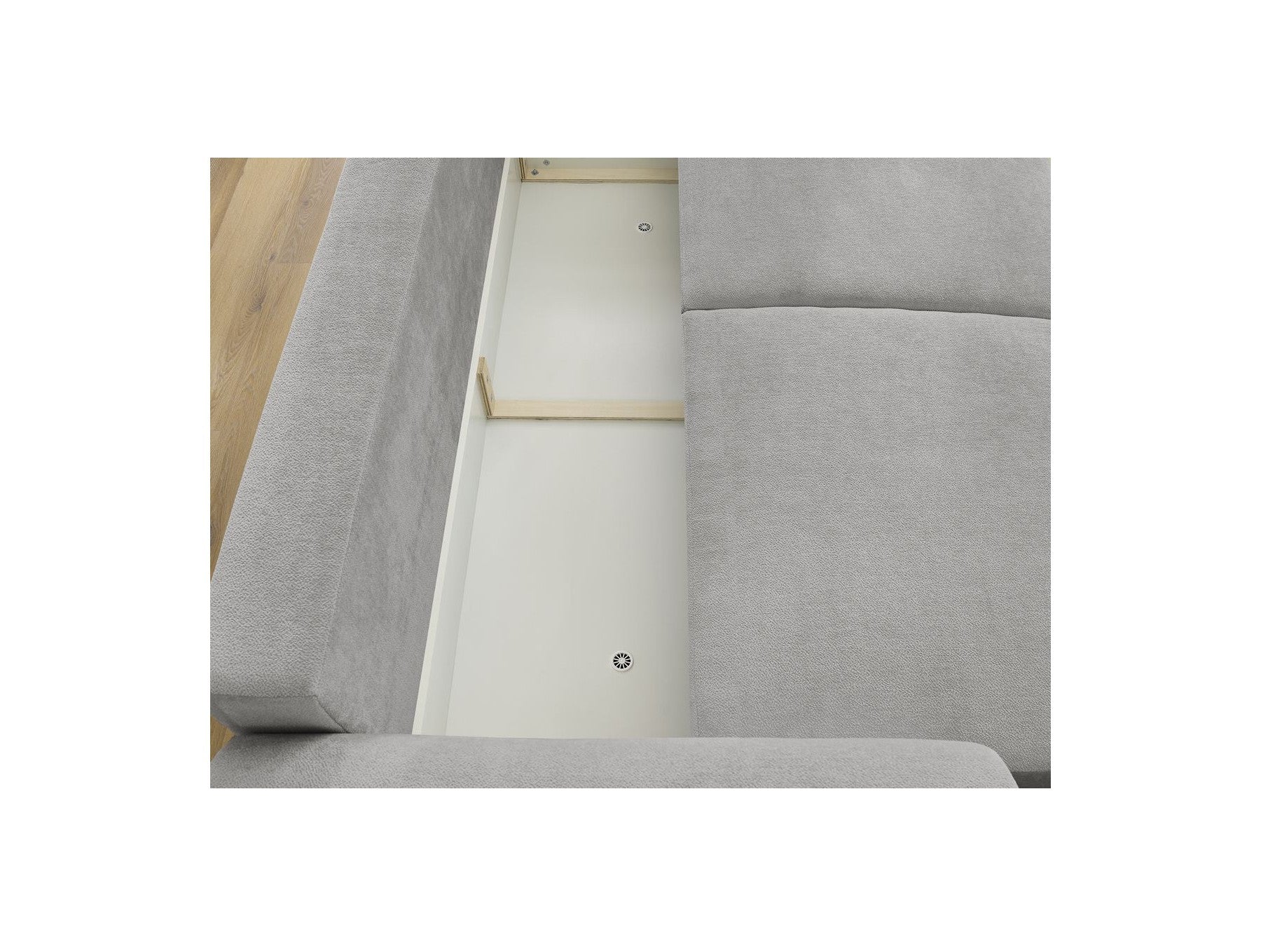 Convertible Straight Sofa with Storage Lucien - Smooth Fabric
