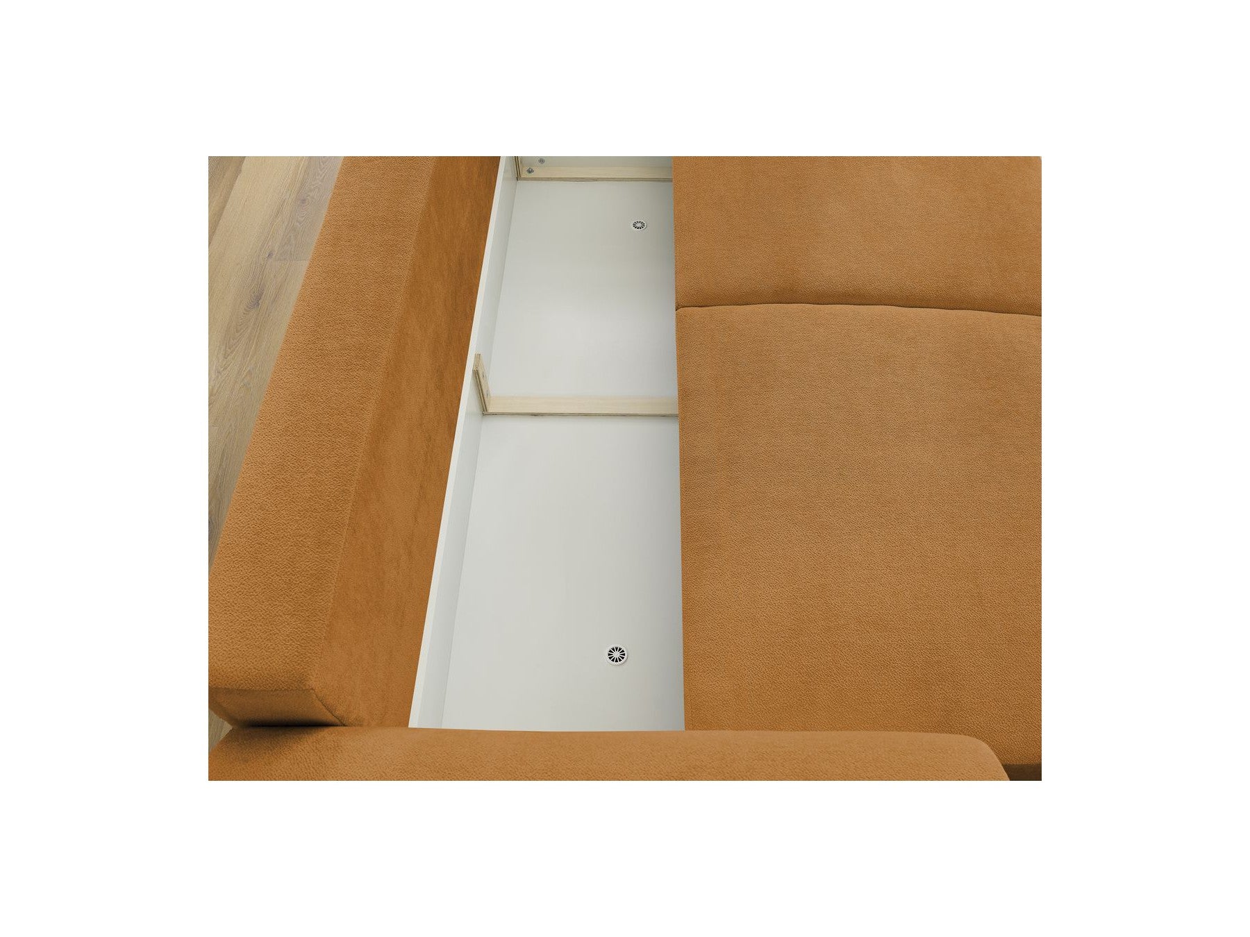 Convertible Straight Sofa with Storage Lucien - Smooth Fabric