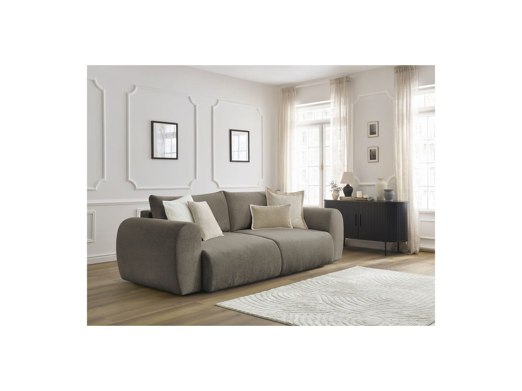 Convertible Straight Sofa with Storage Lucien - Smooth Fabric