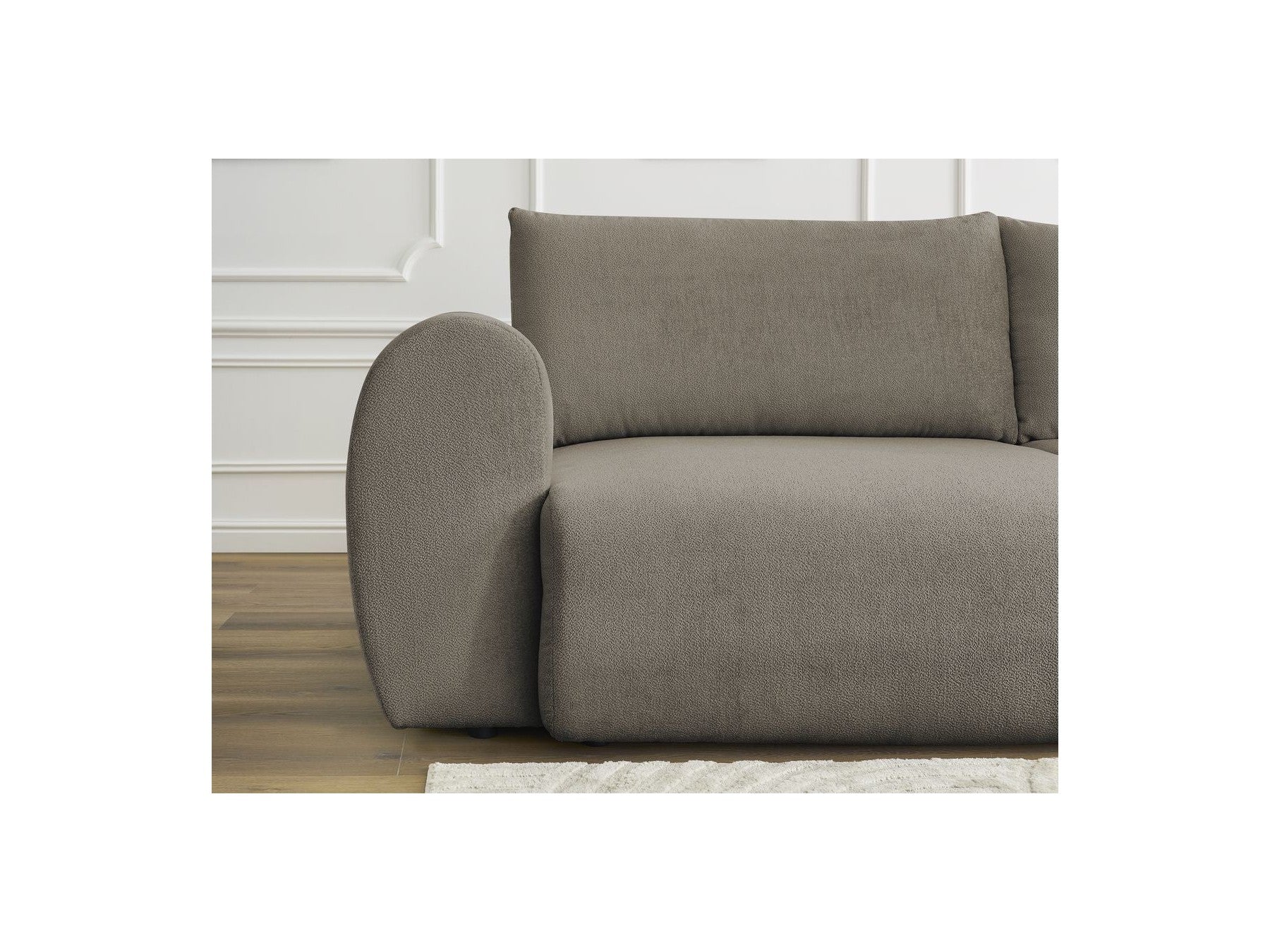 Convertible Straight Sofa with Storage Lucien - Smooth Fabric