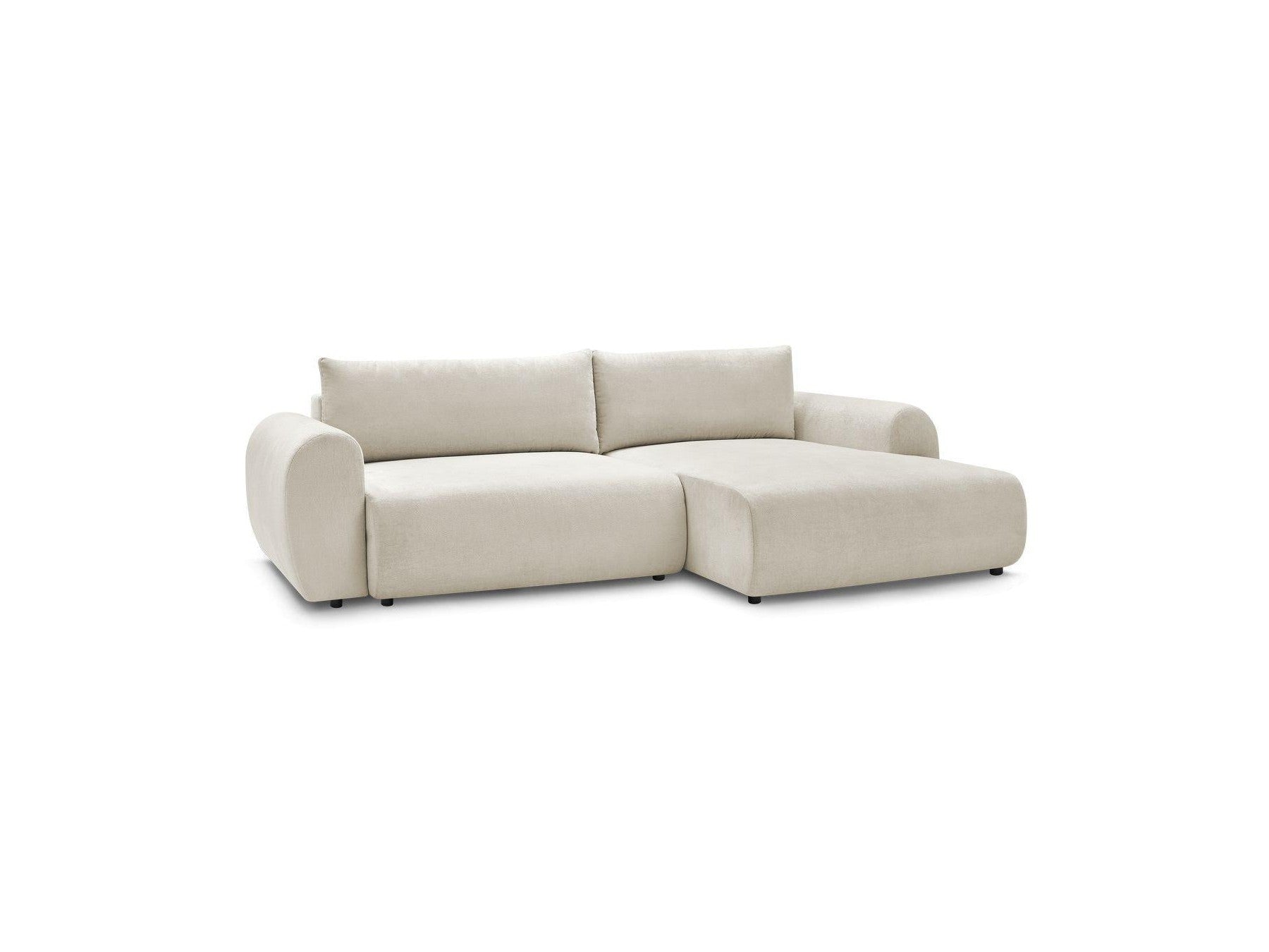 Convertible Corner Sofa with Storage Lucien - Smooth Fabric - Right-Hand Corner