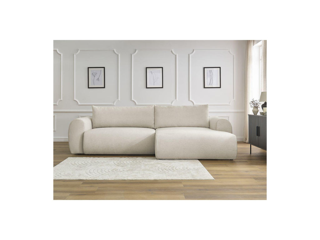 Convertible Corner Sofa with Storage Lucien - Smooth Fabric - Right-Hand Corner