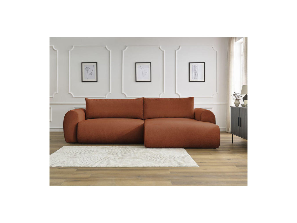 Convertible Corner Sofa with Storage Lucien - Smooth Fabric - Right-Hand Corner