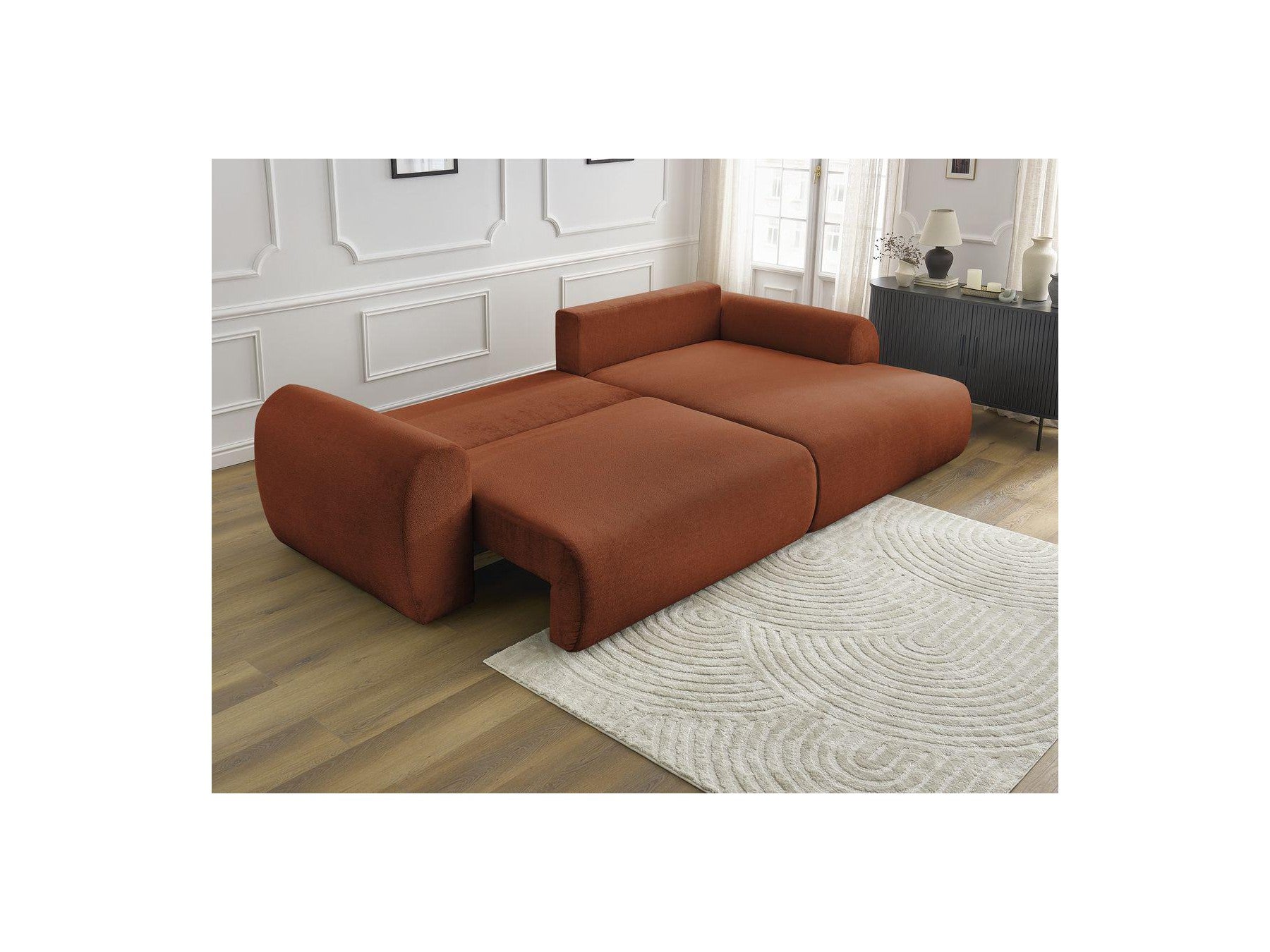 Convertible Corner Sofa with Storage Lucien - Smooth Fabric - Right-Hand Corner